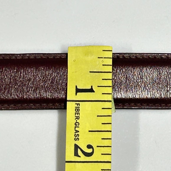 Vintage Coach Women Burgundy Leather Belt Gold Buckle 1\